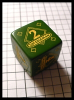 Dice : Dice - 6D - Q Workshop Green and Yellow Diceman - Q Prize Jan 2010